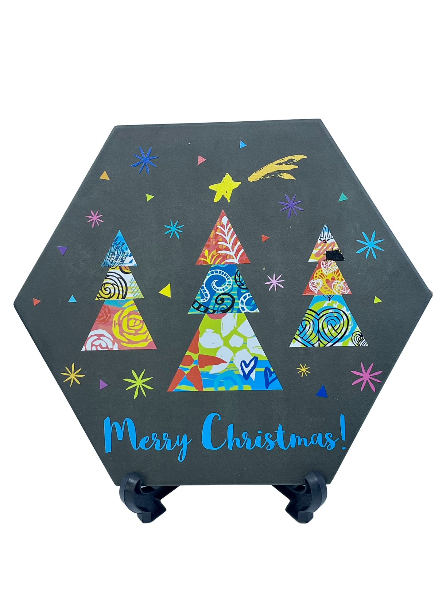 Hexagon Trivet {Neon Merry Chirstmas}