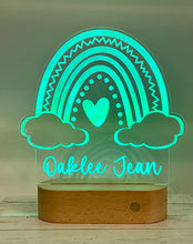Load image into Gallery viewer, LED Lamp with Beech Wood Oval Base {Rainbow}