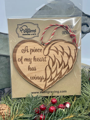 A Piece of my heart has wings ornament