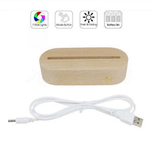 Load image into Gallery viewer, LED Lamp with Beech Wood Oval Base {Rainbow}