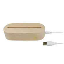Load image into Gallery viewer, LED Lamp with Beech Wood Oval Base {Rainbow}